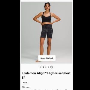 Lululemon Align HR Short 8” Grey Graphite Sz 8